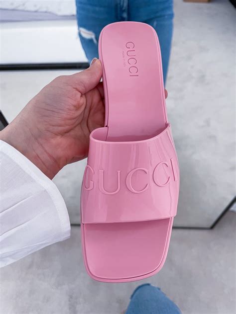 gucci jelly sandals purple|Gucci transparent sandals.